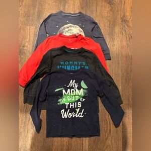 Kids Graphic Long Sleeve Shirts - Red, Black, Navy
